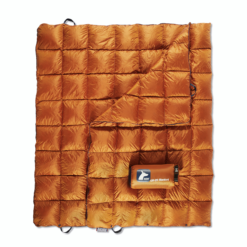 Burnt Orange Down Camping Blanket Maine USA
