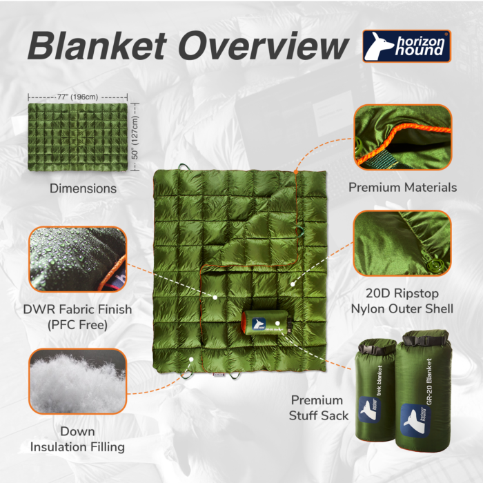 Spruce Green Down Camping Blanket United States